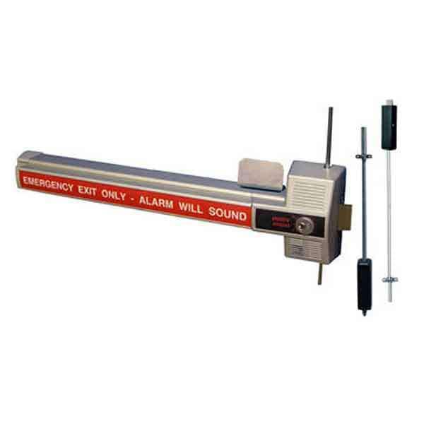 Alarmed Dead Bolt Panic Hardware - 3 Point Top Bolt, Deadbolt and Bottom Bolt Exit Control Lk
